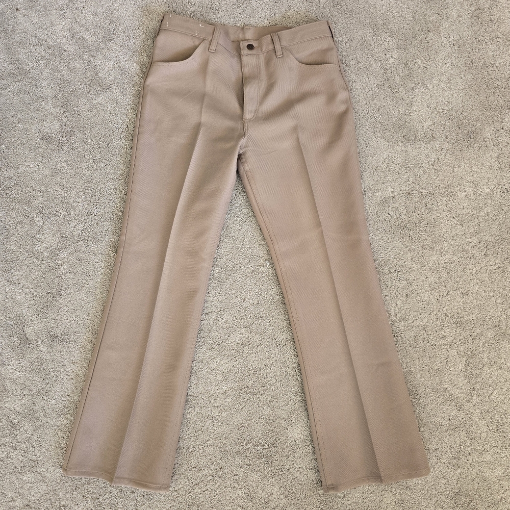 Wrangler Wrancher Mens 34x30 Tan/ Khaki Pant/Trouser Regular Fit/USA Vintage 70s